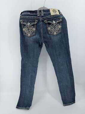L.A. Idol Jeans Size 9 W31 Embellished Rhinestone Flap Pocket Y2K Western